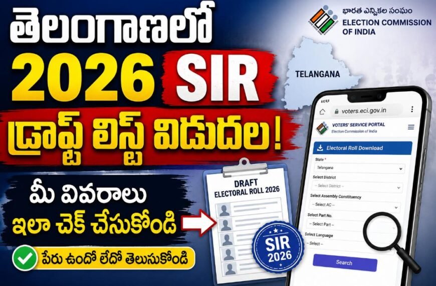 తెలంగాణలో 2026 SIR డ్రాఫ్ట్ ఓటర్ల జాబితా విడుదల